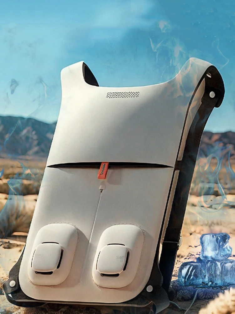 Imbottitura posteriore di raffreddamento a semiconduttore Abbigliamento da lavoro impermeabile con aria condizionata Gilet di raffreddamento istantaneo a semiconduttore leggero per adulti