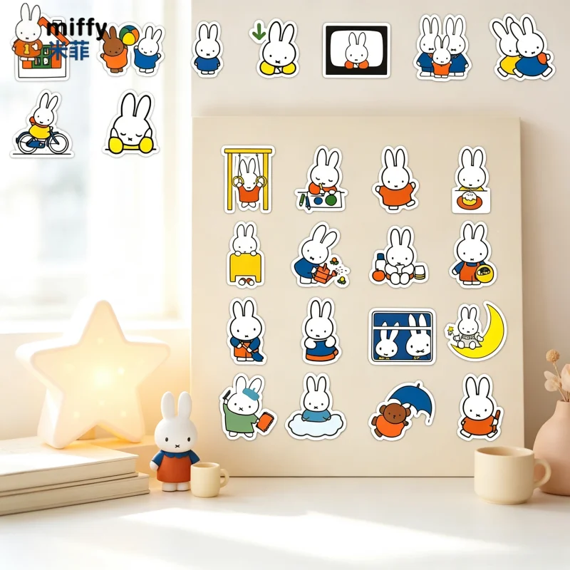Miffy Stickers 50Pcs/set Miffy Bunny Cartoon Stickers Notebook Phone Water Bottle Waterproof Stickers