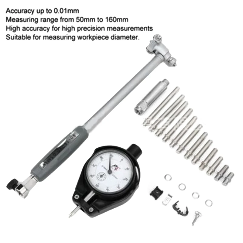 Dials Bore Gauges 1.97-6.23inch/0.0003inch Cylinders Bore Gauges Inside Diameter Dials 50-160mm For Automotive Use