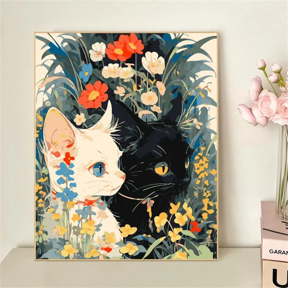 

127306 Paint by Numbers For Adult Kit Cute Cat DIY Dropshipping acrylic Oil Painting Canvas by Number Home Decor