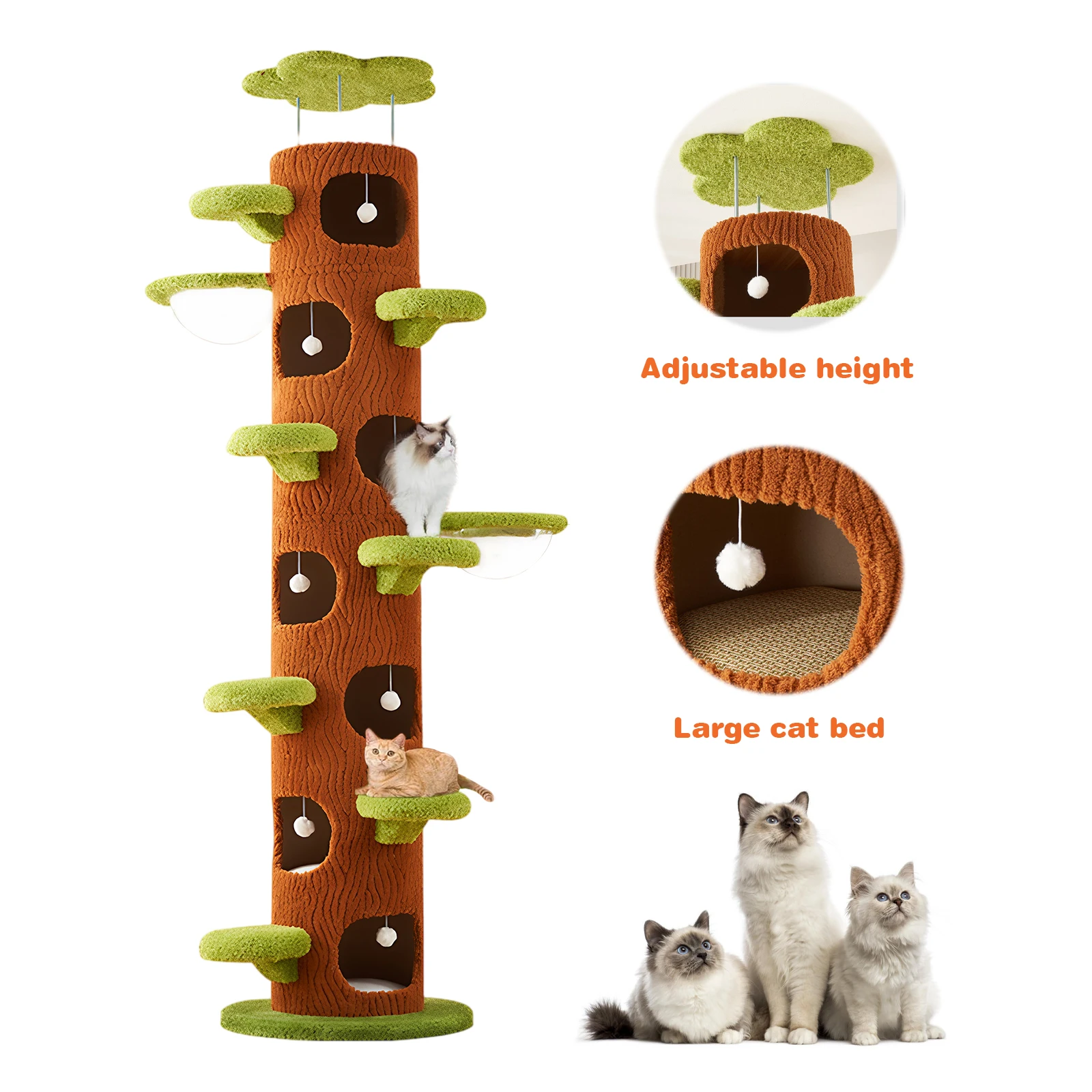

Forest Large Cat Tree with Scratching Post Tall Cat Tree Tower Super Large Cat Tree Tower for Indoor Cats Adults