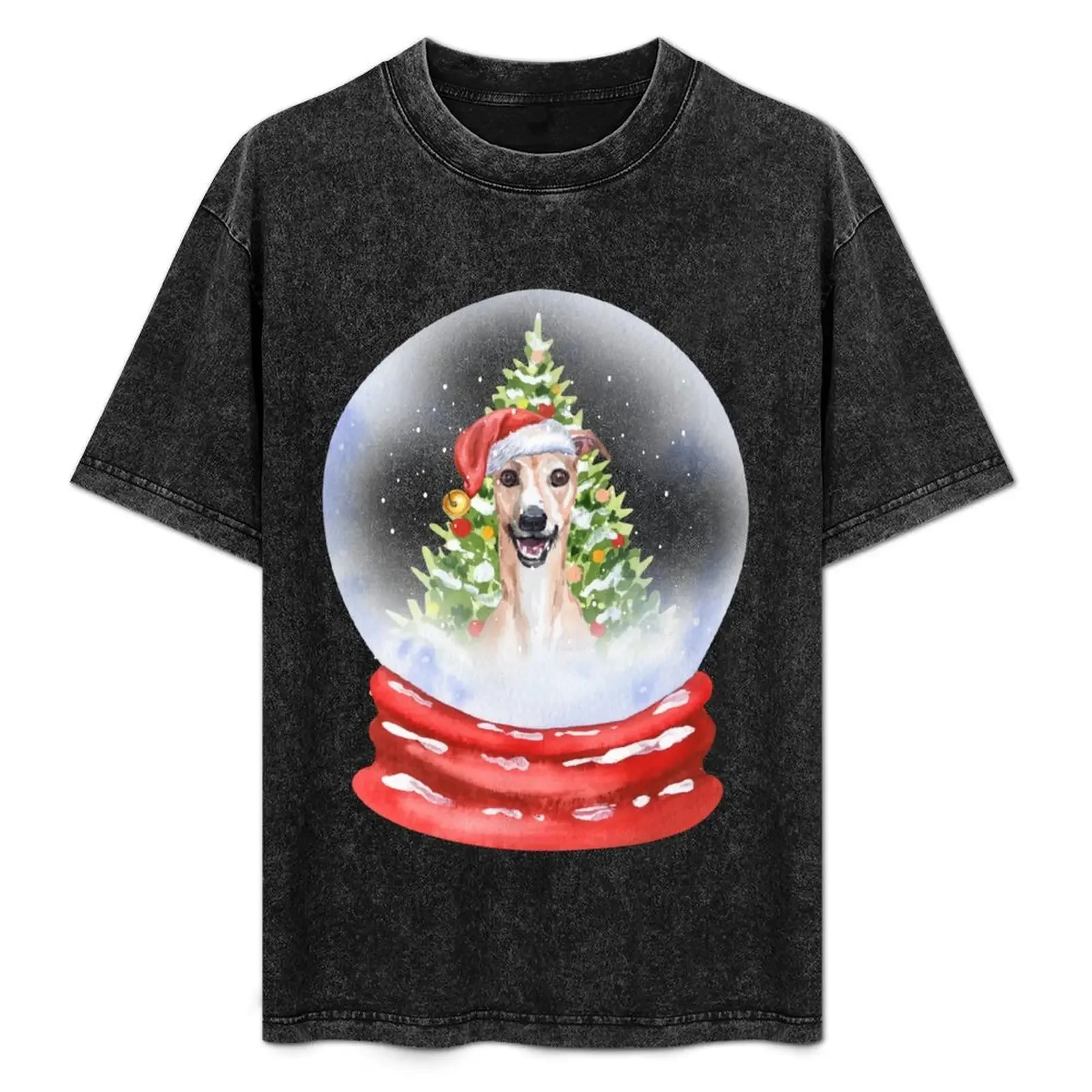 

Whippet Christmas : Whippet With Snow Globe T-Shirt street wear Luxury man summer shirt t shirts for men pack