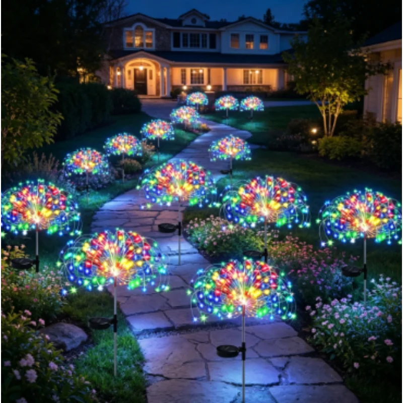 1PC Outdoor Solar Lamp String Lights Tree, Waterproof Bulb for Lawn Patio Yard Garden, 90/120/150/200 LEDs DIY Decoration