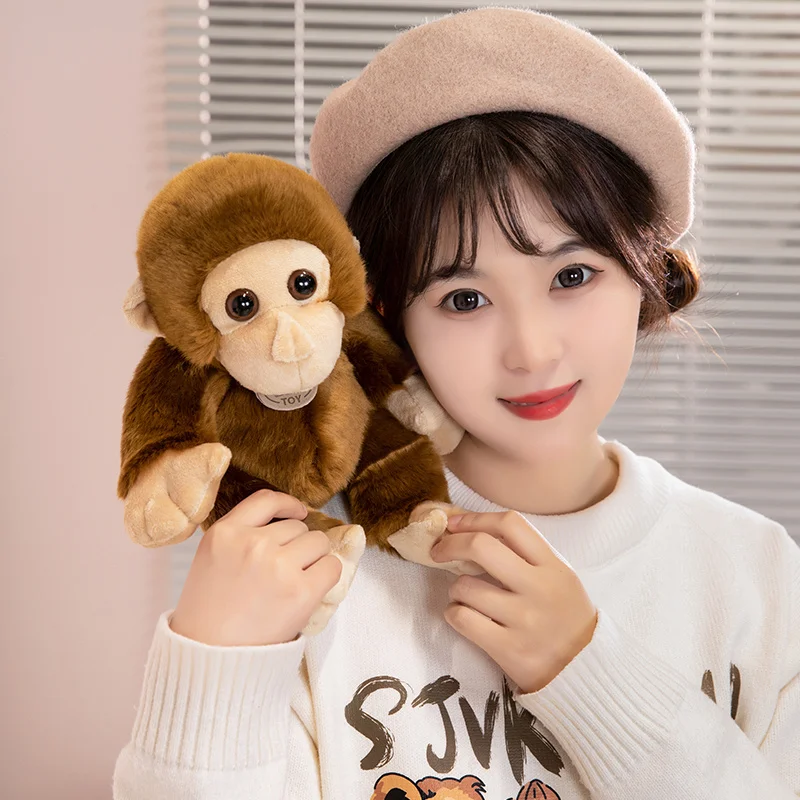 30CM Big Eye Brown Monkey Dolls Simulation Stuffed Animal Super Soft Hight Quality Home Decor Toys Girls Birthday Gifts Pillow