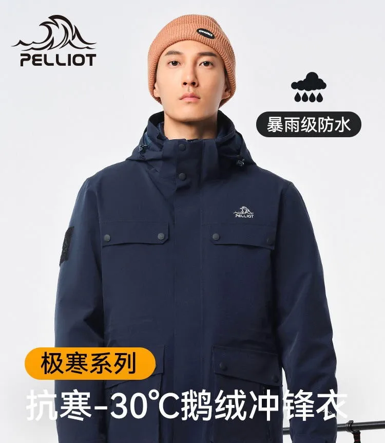 

PELLIOT Men's Three-in-one Goose Down Diving Suit Autumn And Winter Down Ski Suit Windproof, Waterproof, Thickened And Warm Coat