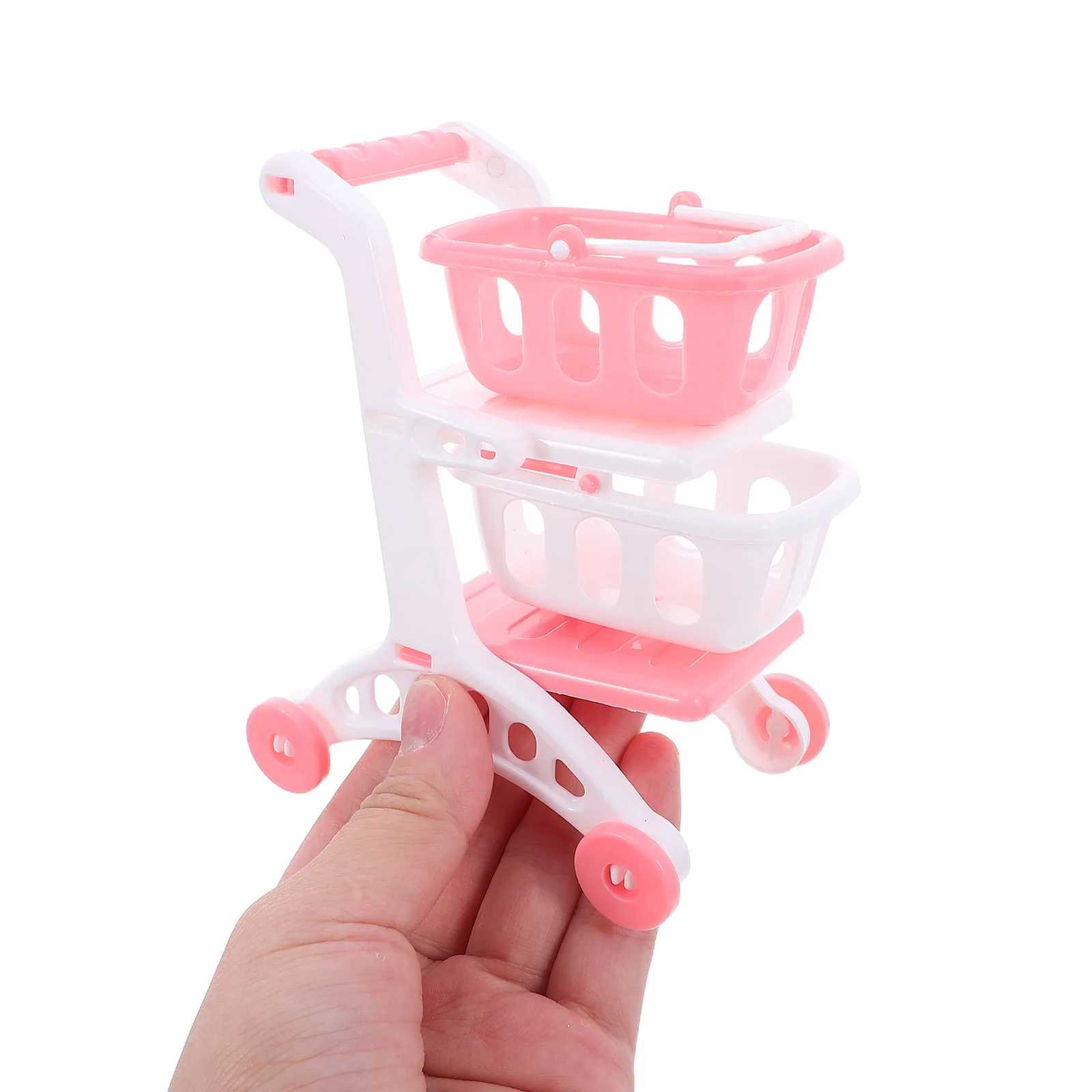Mini chariot de courses de Simulation pour enfants, 8 pièces, avec rangement à double couche pour tout-petits, jeu de Simulation, activités d'épicerie