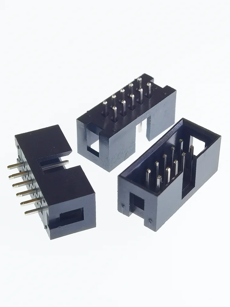 100 Pcs Box header IDC Socket 2.54mm 2x5 Pin 10 P Straight Male square pin 0.64mm 2 rows space 2.54