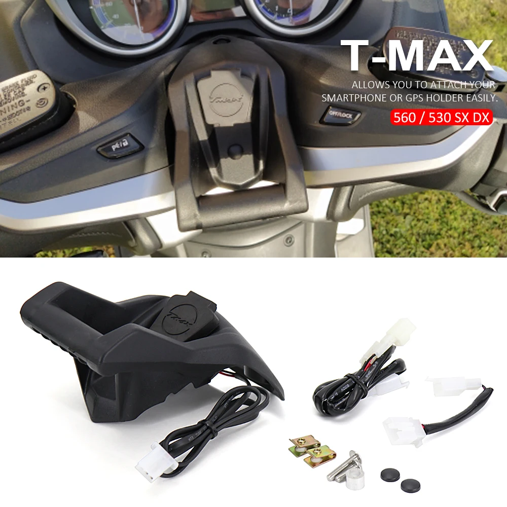 

Для Yamaha T-MAX TMAX 560 2020 2021 530 SX/DX 2017 2018 2019 Новый USB-зарядка, GPS-держатель для мобильного телефона, подставка, навигационный кронштейн