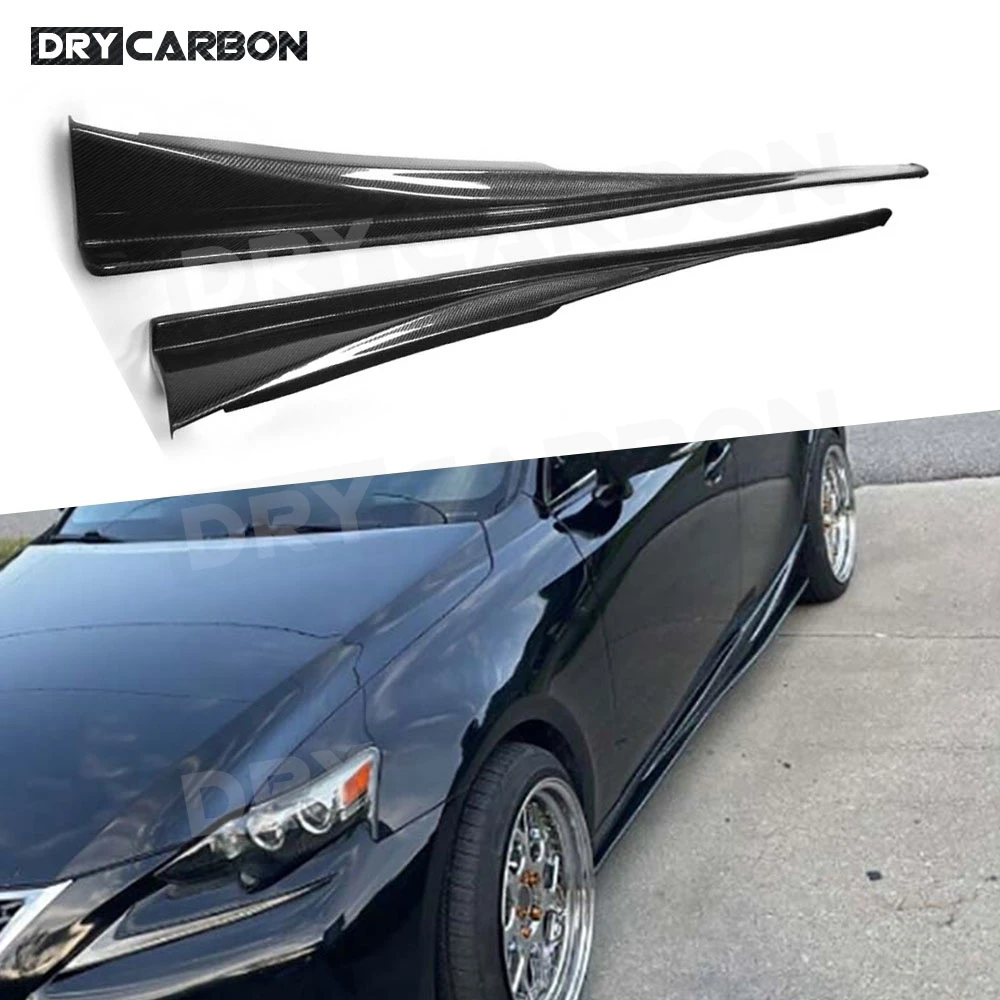 for Lexus IS250 IS350 F Sport 2013-2020 Carbon Fiber Side Skirts Rocker Panels Body Kits Spoiler Car Styling Accessories FRP
