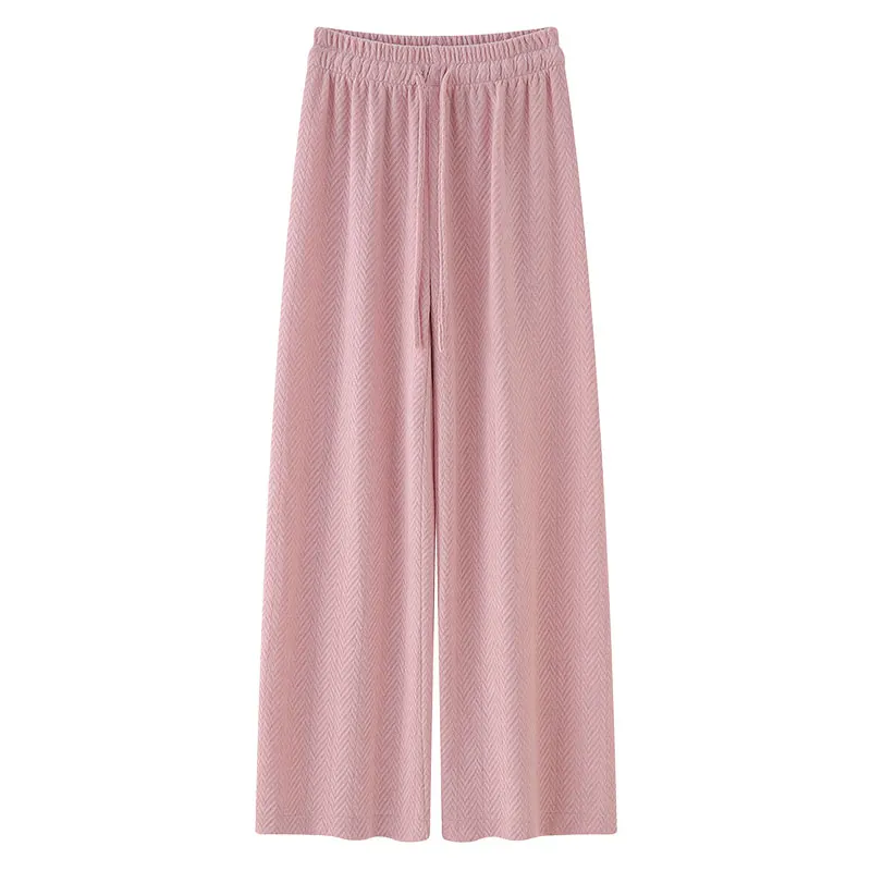 مريحة ودافئة السراويل واسعة الساق المرأة الخريف الشتاء سميكة الصوف ضيق مستقيم قطع السراويل عالية الخصر السراويل الطويلة #6