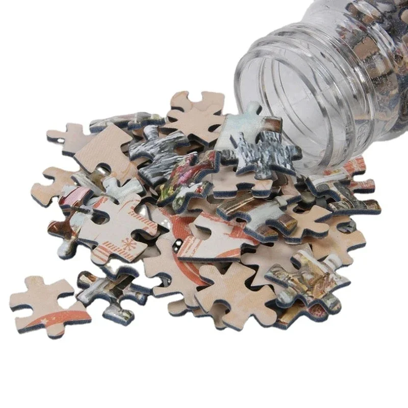 150 szt. Mini probówki Puzzle Jigsaw zabawki do dekompresji w Wigilię Bożego Narodzenia z serii kreskówek do malowania gra rodzinna dla dorosłych zabawka edukacyjna