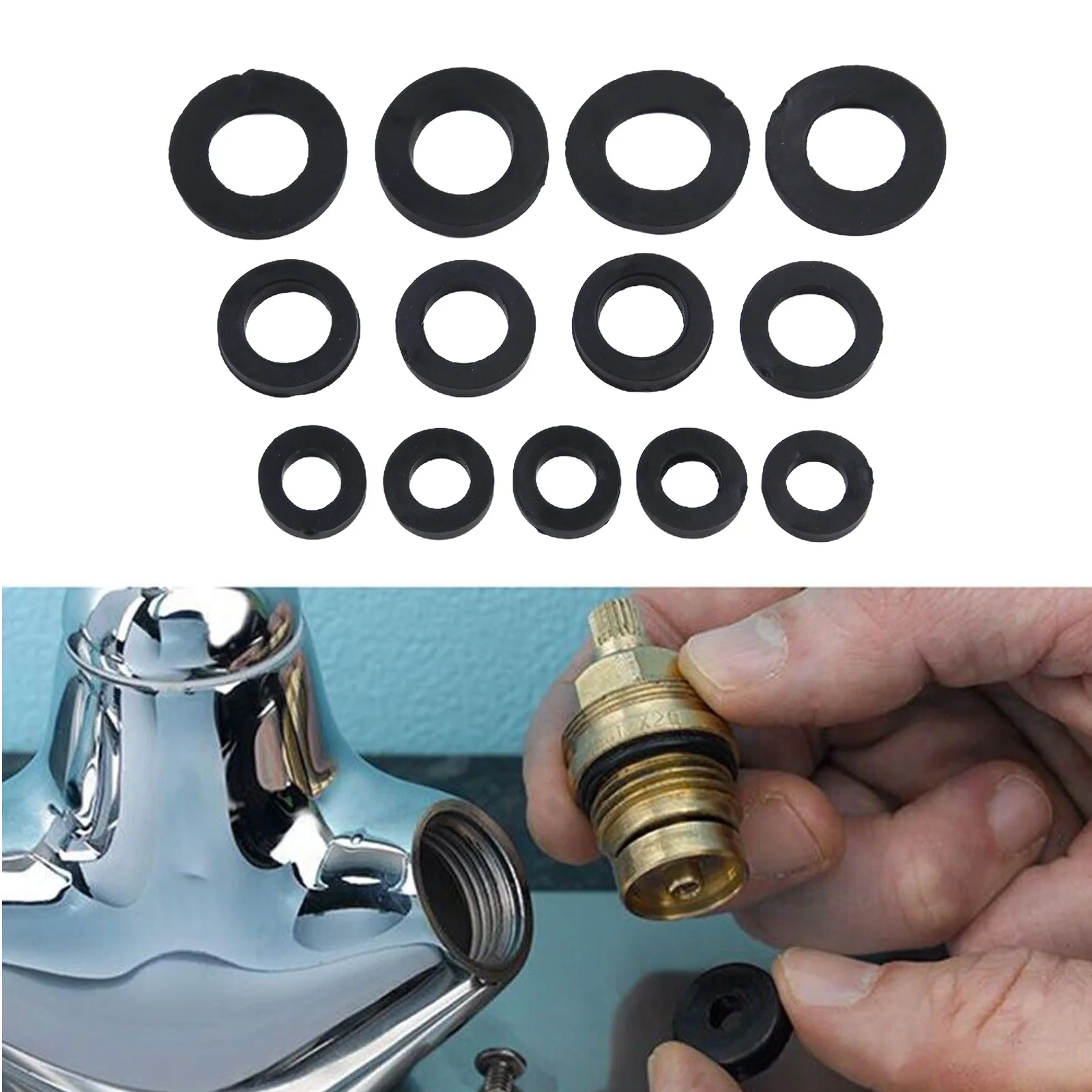 13PCS Mixed Tap Washers Rubber Washers Tap Rubber Washers Tap Seal Drip For Replacing Worn Washers In Plumbing Applications