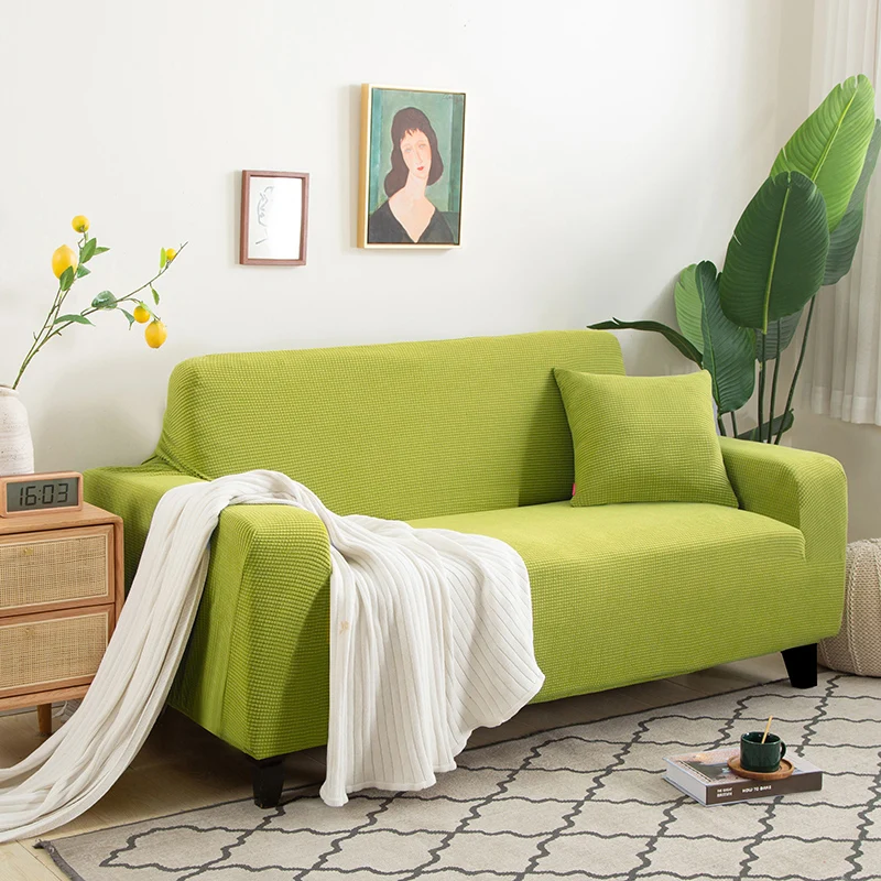Neue Sofabezug aus Jacquard-Stoff, einfarbig, Couchbezüge, elastisch, waschbar, für L-förmiges Sofa, Wohnzimmer, 1/2/3/4/5 Sitz – Detail 13