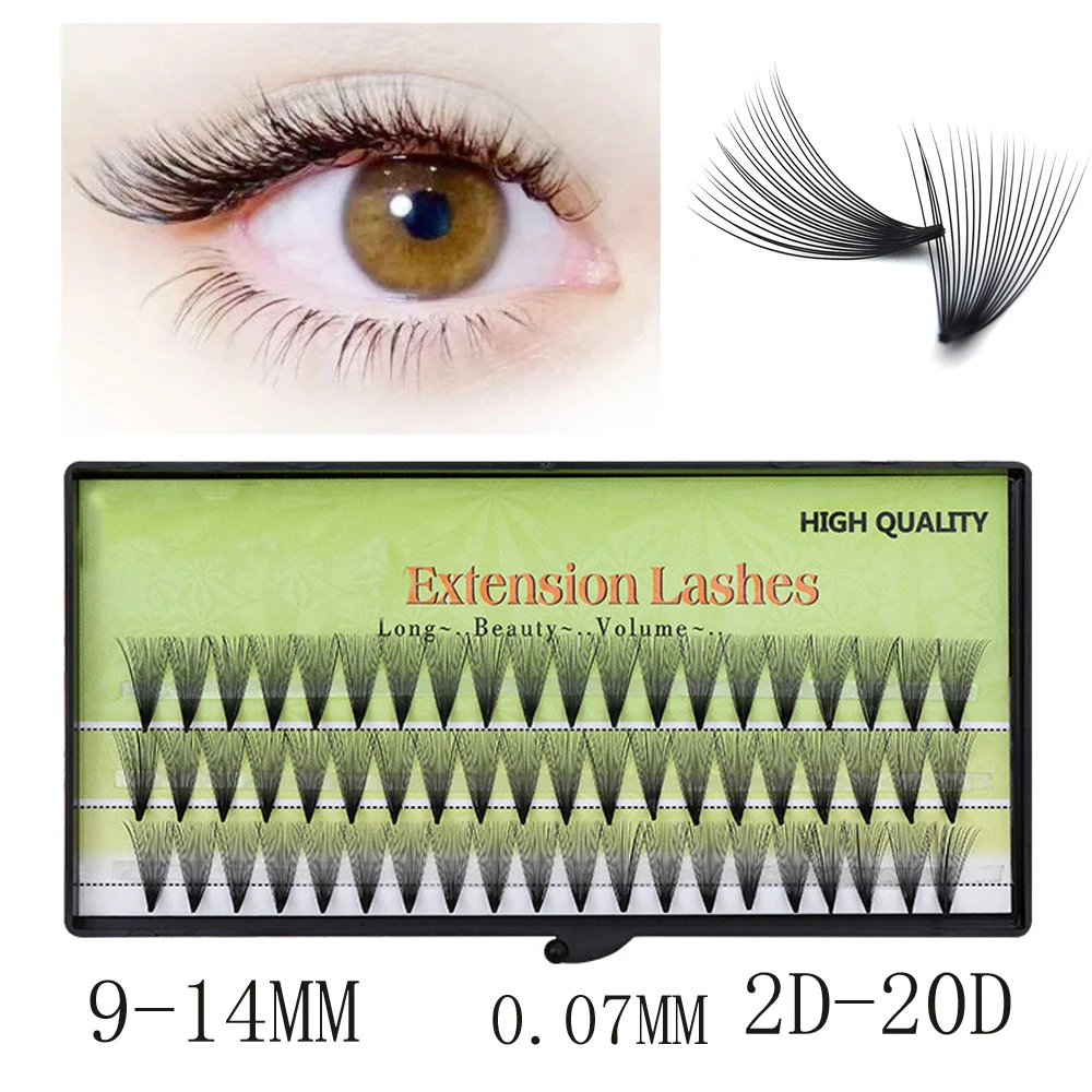 NEW 20D/6D/10D Russian Volume Eyelashes Extension Short Stem Pre made Fans C/D curl Mink Lash Eyelash Individual Extensions