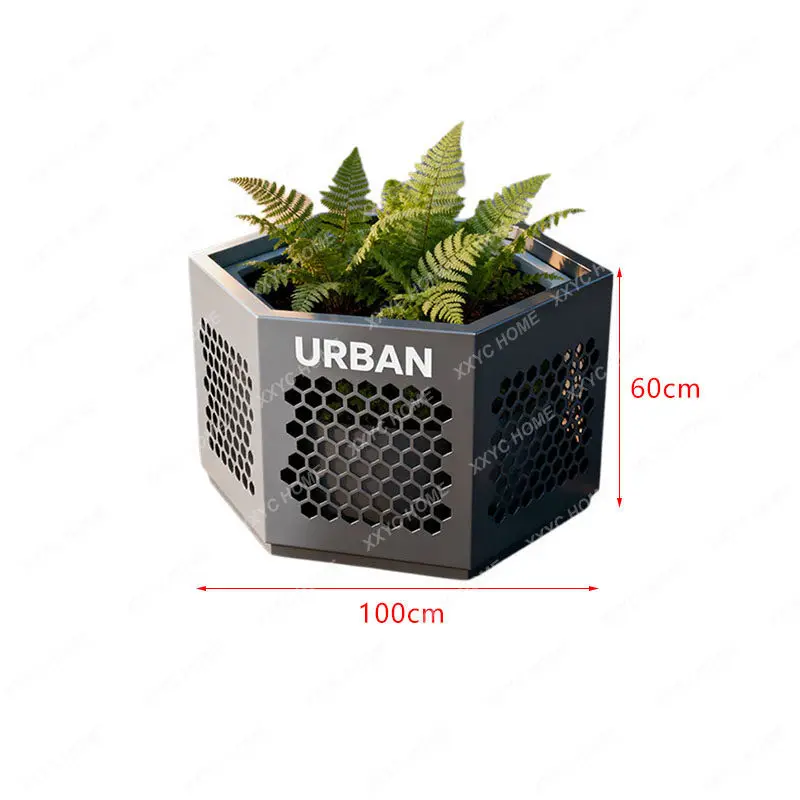 

Outdoor wrought iron flower box combination cafe partition fence commercial street square restaurant flower bed fence
