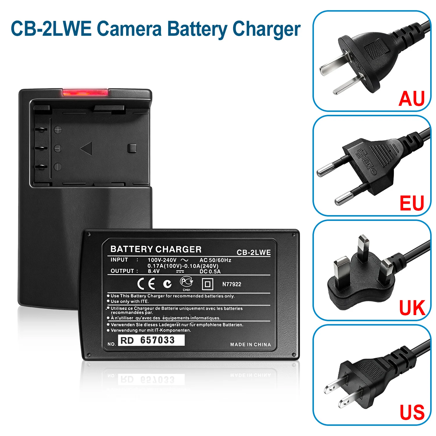 CB-2LWE CB-2LTE Akkuladegerät für Canon FV500, M20, M30, M10, M200, S30, S40, S45, S50, S60, S70, S80, G7, G9 Kamera NB-2LH NB-2L CB2LWE – Detail 6