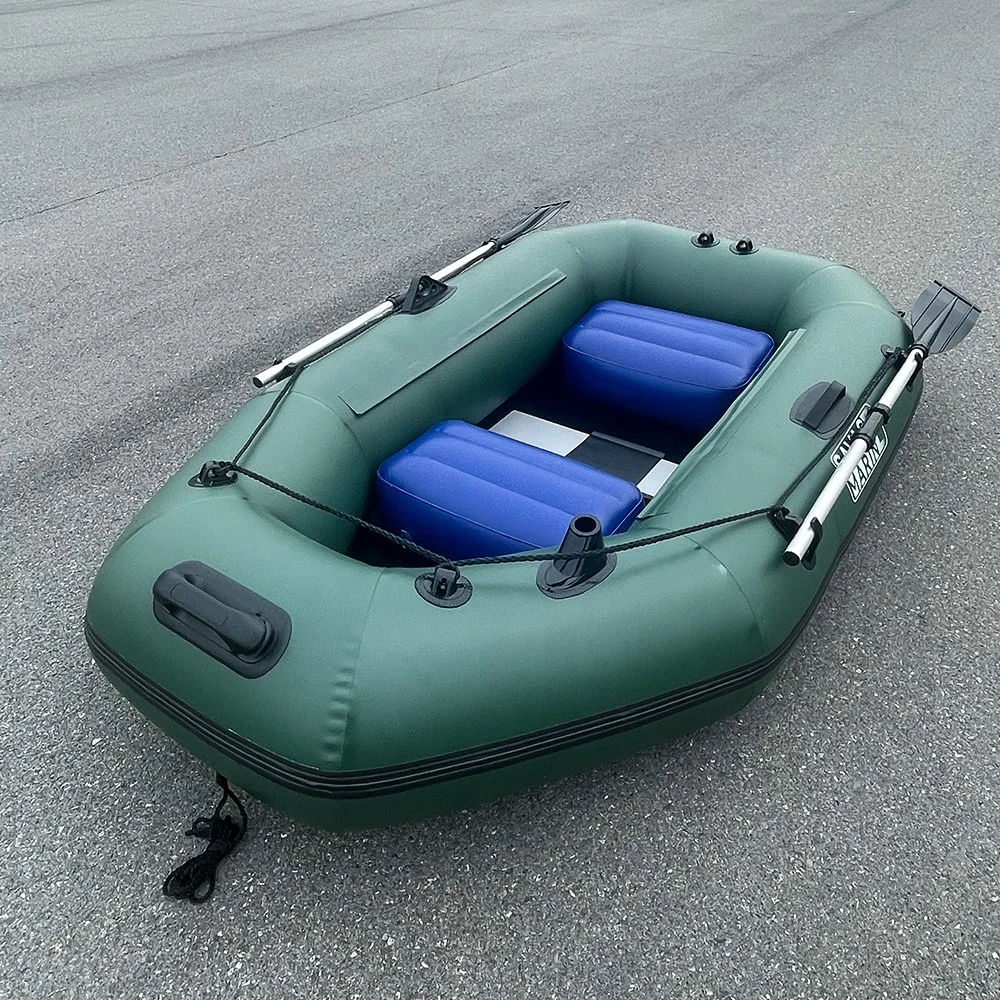 Kayak de pesca inflable para 2 personas, bote de remos de 6,89 pies, bote de ladrón, yate con suelo de listones para piscina, lago y río