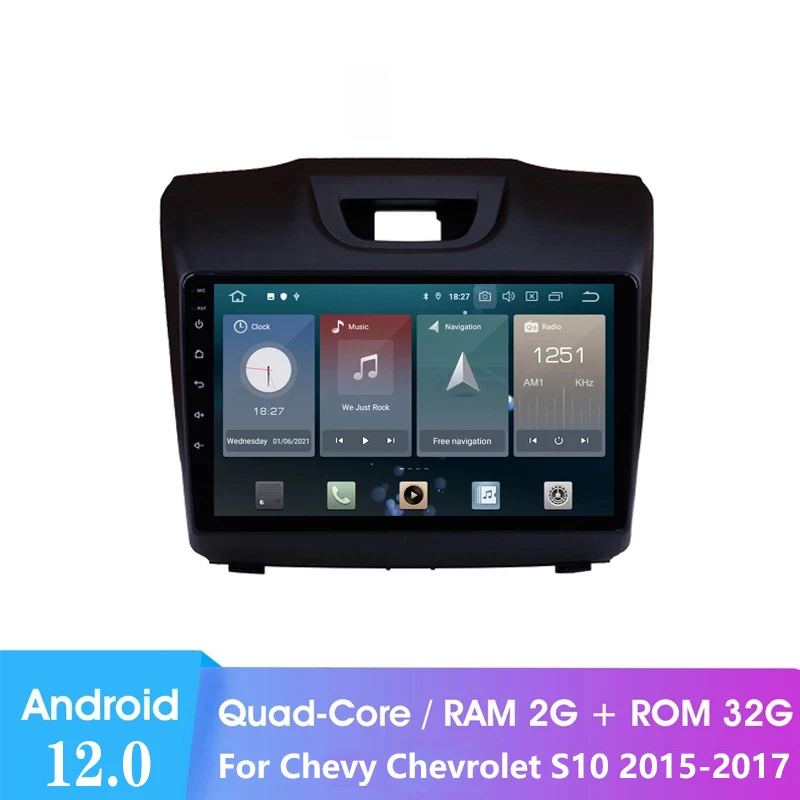 

Автомобильный dvd-плеер RAM2G, Магнитола 9 дюймов на android 12,0, с gps, для Chevrolet S10, 2015-2017