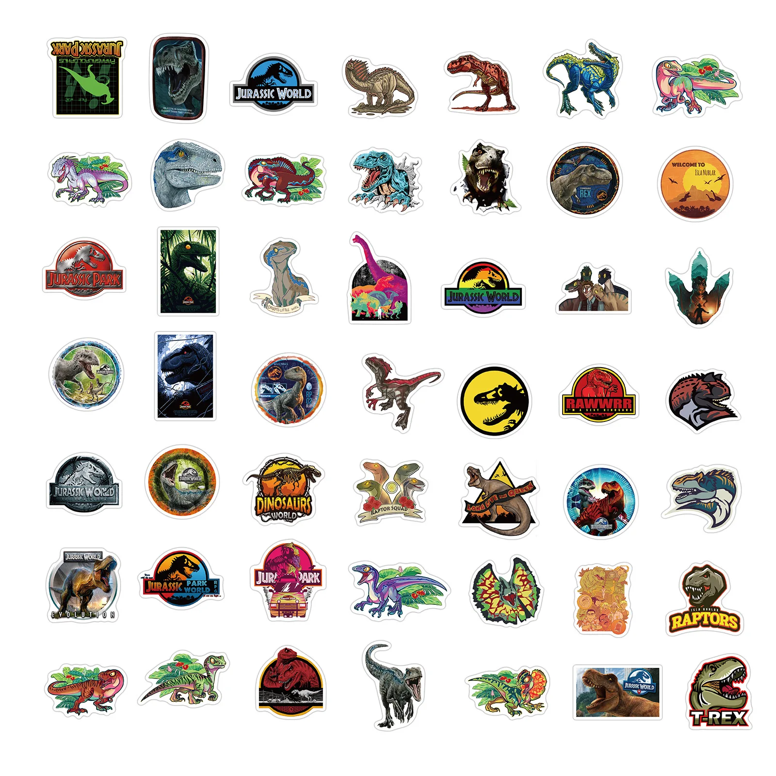 10/30/50PCS Classic Dinosaur Park Stickers PVC Decals DIY Luggage Skateboard Trunk Laptop Cool Animal Sticker for Kid Toy Gift