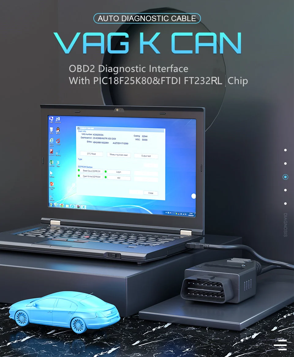 For VAG K CAN Commander 1.4 Full FT232RL PIC18F25K80 OBD2 Scanner For VAG K+CAN 1 4 Cable For AUDI/VW OBD 2 OBD2 Diagnostic Tool