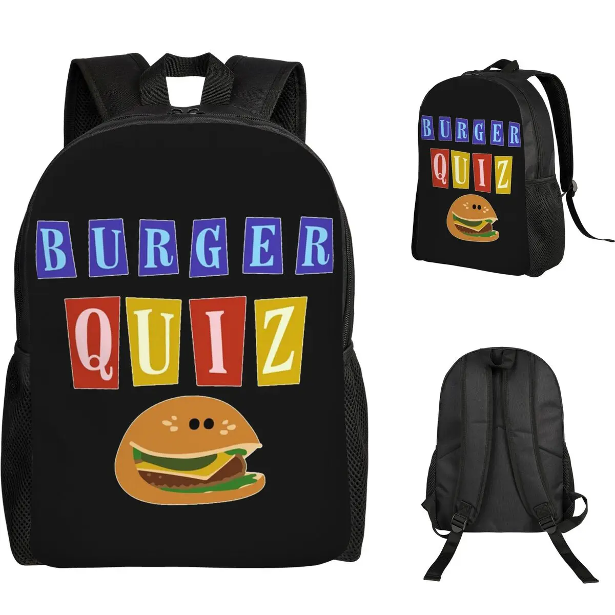 

Burger Quizz New Logo Student Backpack School Bag Hiking Travel Daypack for Boys Girls Fashion Bookbag Shoulder Bags