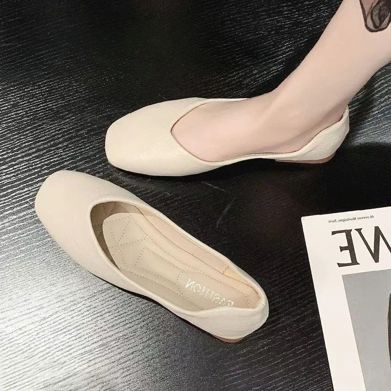 Multi-color Low-heeled Women's Shoes 2024 Granny Shoes Shallow Mouth Flats Casual Versatile Wear one shoe twice Zapatos De Mujer