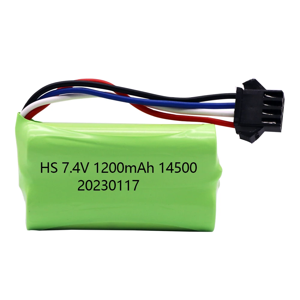 14500 7.4V Battery For Electric Toys Water Bullet Gun Spare Parts 7.4V 1200mah Li-ion Battery and USB Charger For RC toys Cars