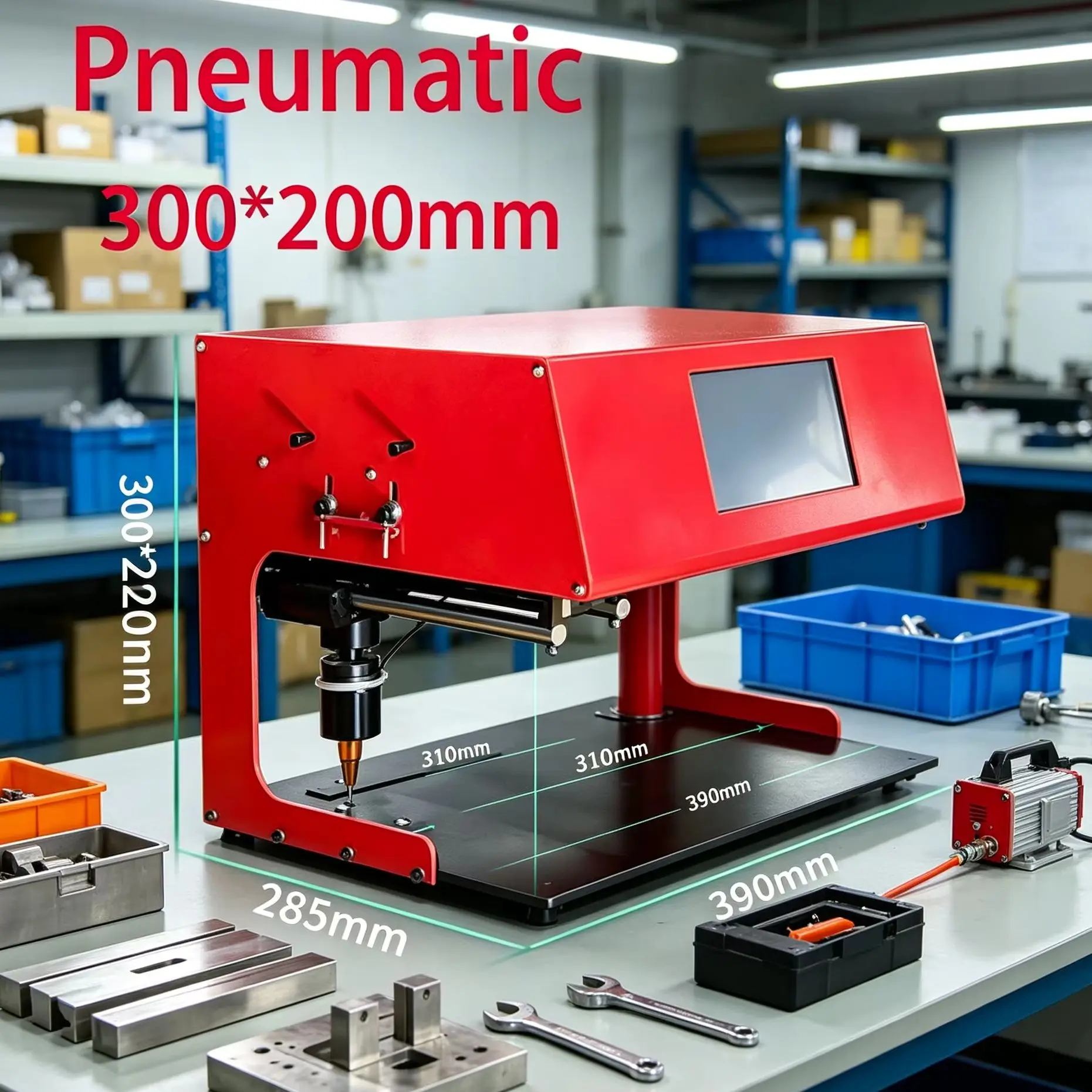 Desktop Pneumatic Marking Machine 300x200mm Metal Engraver For VIN Code Chassis Frame Auto Parts