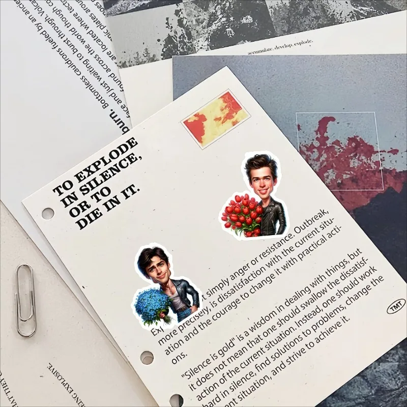 

17 шт. милые акварельные наклейки Q-версии для красивых парней для водонепроницаемой велосипедной телефонной книги, дорожного багажа, забавные наклейки, наклейки