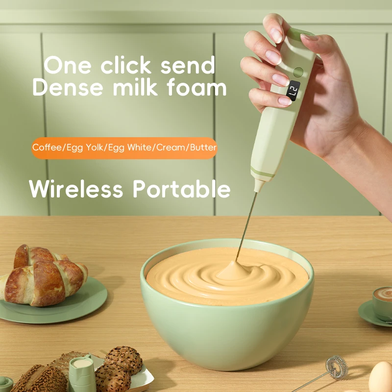 핸드헬드 충전식 전동 우유 거품기 자동 교반 우유 거품기