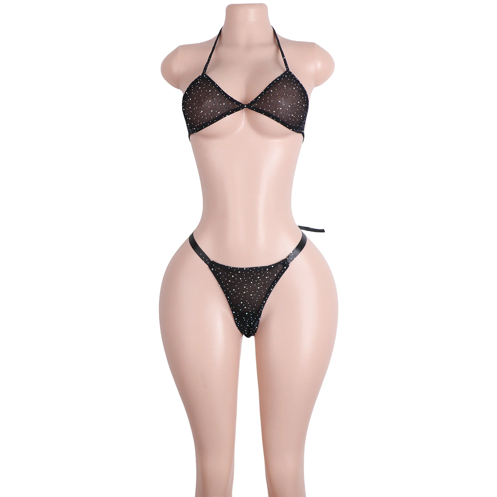 الماس البرازيلي البيكينيات تألق ملابس السباحة الغريبة حجر الراين أعلى قطعتين مجموعات الصيف منتجع ارتداء القطب أداء الرقص وتتسابق