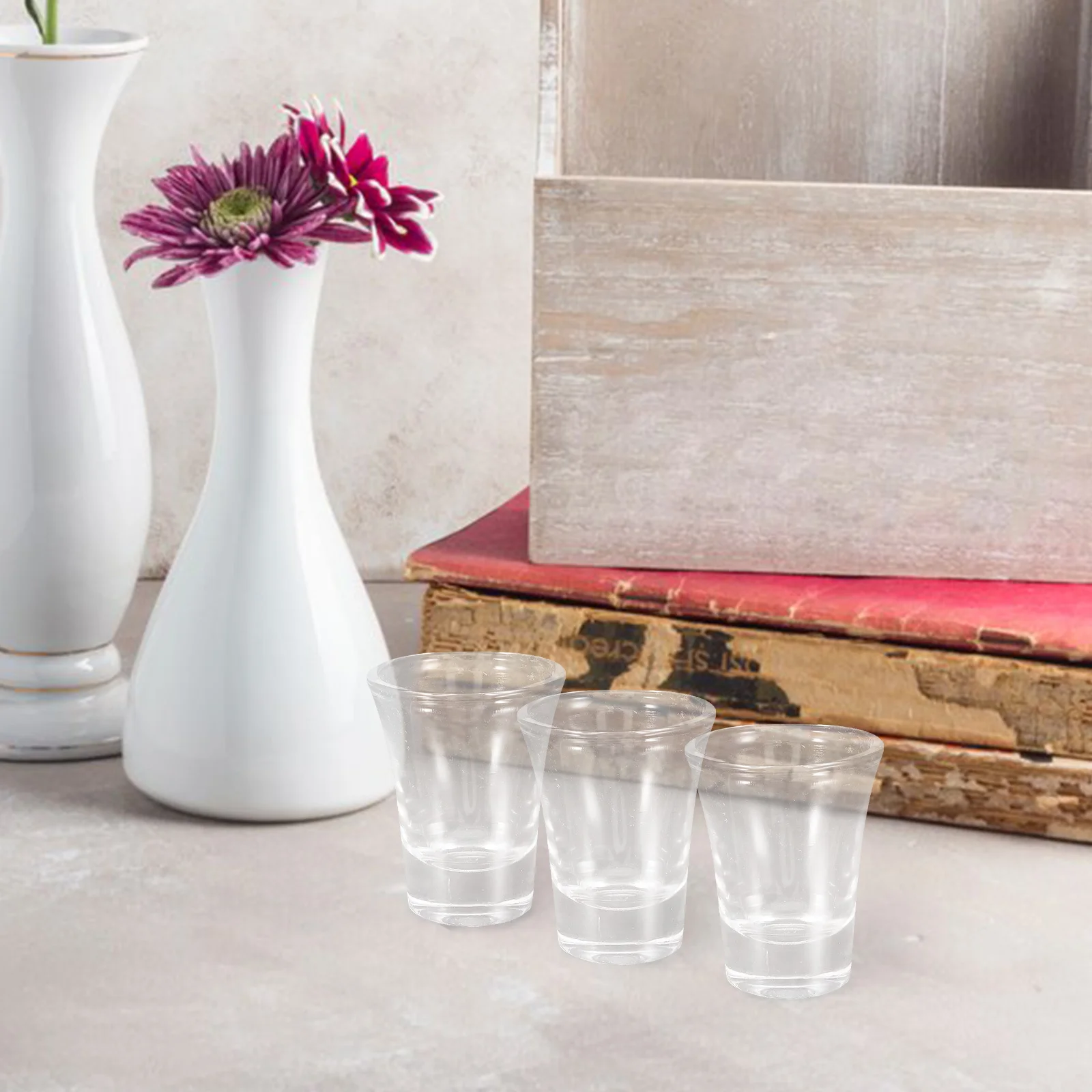 

24Pcs Mini Glass Cups Set Transparent Communion Service Cups for Religious Gatherings Thick Base Shot Glasses Christian Ceremony