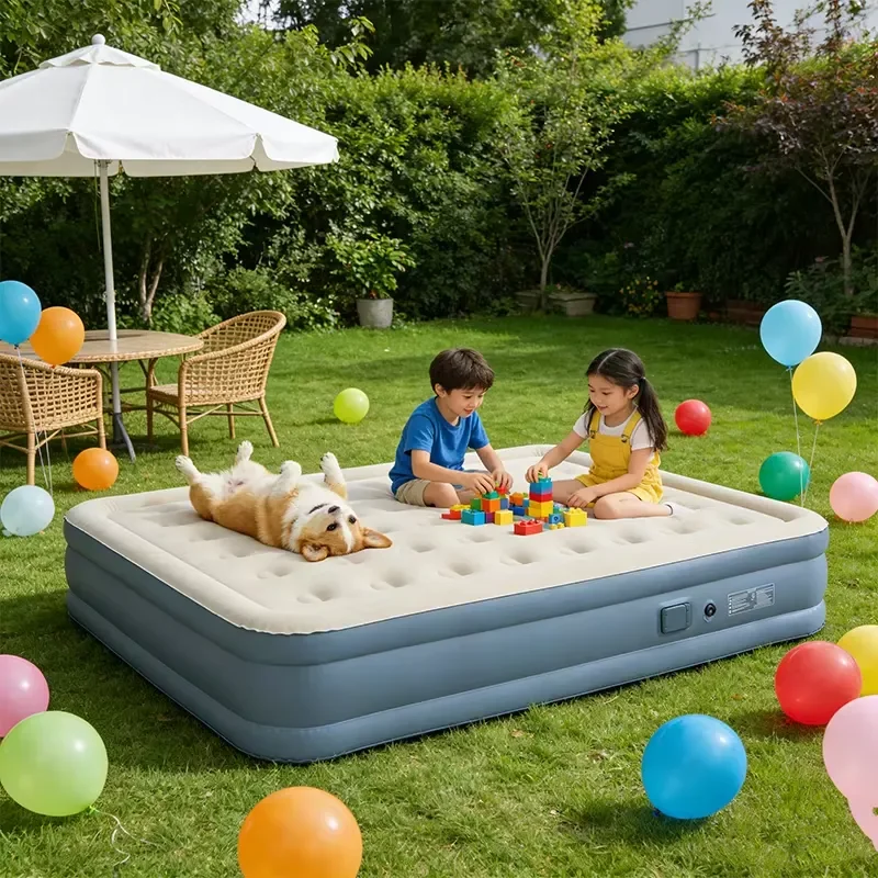 Convertible Modern Super-thick Camping Air Mattress Inflatable Bed Two People Home Furniture
