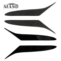 2pcs Black Car Headlight Eyebrow Eyelid Trim Cover ABS Black/ Carbon Fiber for Mazda RX8 Coupe 2004 2005 2006 2007 2008