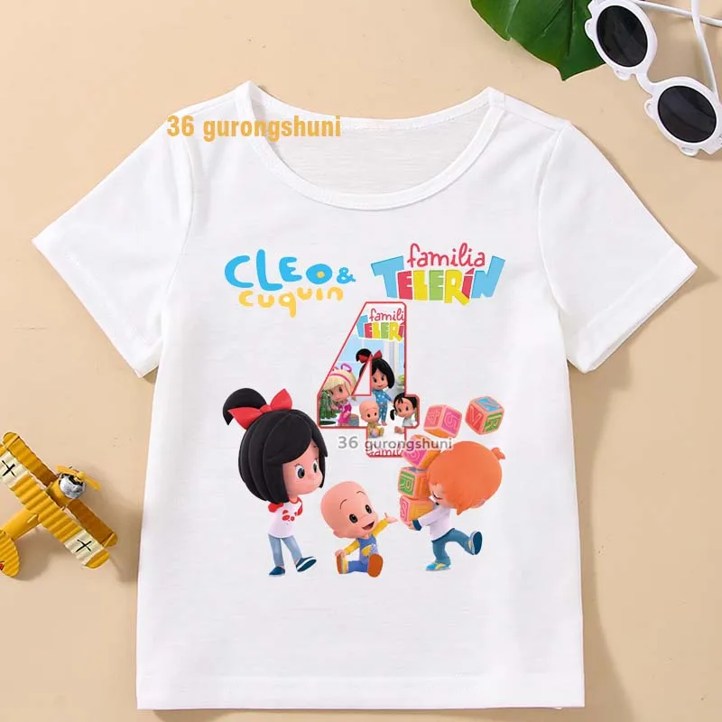 T Shirt For Girls Clothes Boys Cleo And Cuquin Children Tshirt Girl summer tops Familia Telerin Graphic T Shirts Kids clothing