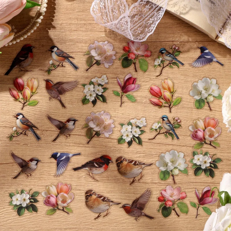 Lot de 15 feuilles d'autocollants fleurs et papillons, motifs variés pour journal et carte décorative DIY