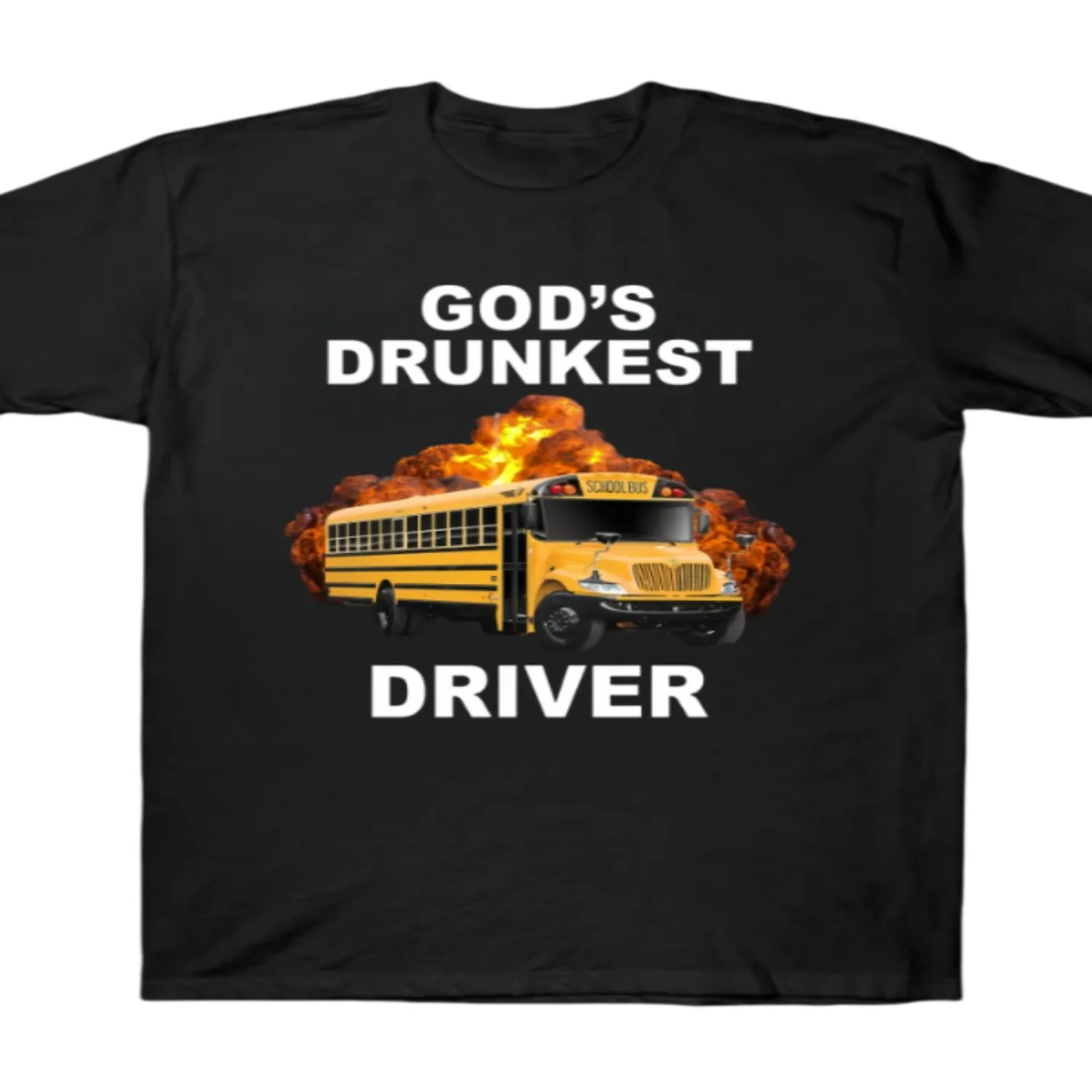God's Drunk Driver_ Men's Cotton T-Shirt - 100 Cotton Fabric, Crew Neck, Short Sleeve, Stretch Fabric, Machine Washable - Perfect for All Seasons, Leisure Style, Conventional Version, Trendy Fash Casual T-shirt, Minimalist Tee,