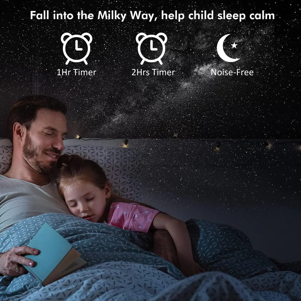 Projektor gwiazdowy Galaxy Lampka nocna 13 w 1, Planetarium Niebo Lampka nocna 360° ° Obrotowy projektor przestrzeni z układem słonecznym do sufitu