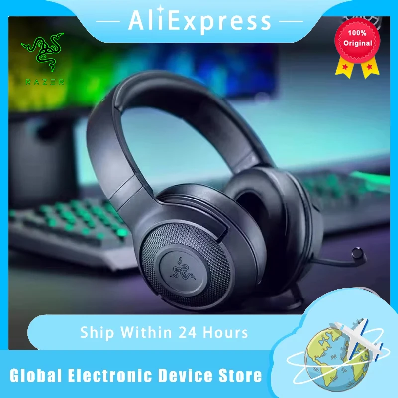 Razer Kraken X سماعة الألعاب الأساسية 7.1 الصوت المحيطي سماعة انحناء ميكروفون قلبي 40 مللي متر وحدة السائق سماعات