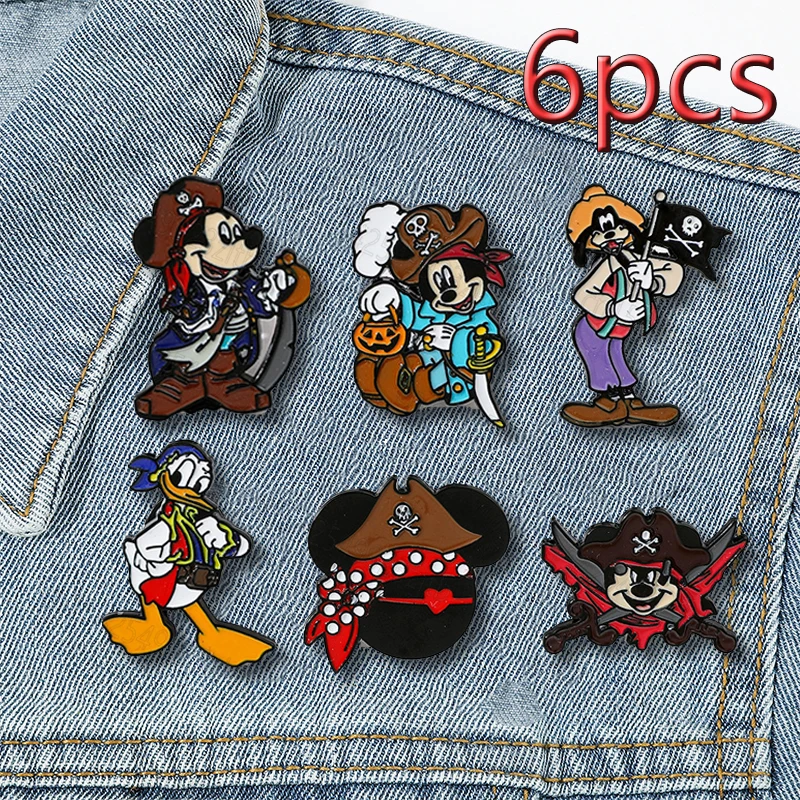 Cute Disney Anime Mickey Minnie Metal Badge Personalized Creative Cartoon Character Donald Duck Alloy Brooch Accessory Pin Gifts