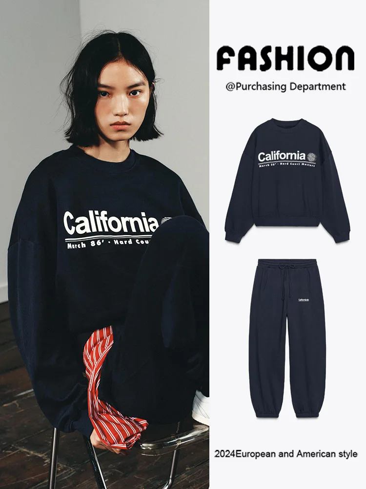 

Новое поступление, осенний свитшот ZA2025 Long Sve round Ne 4424005 400, спортивные брюки 4424006400, женские модные удобные брюки...