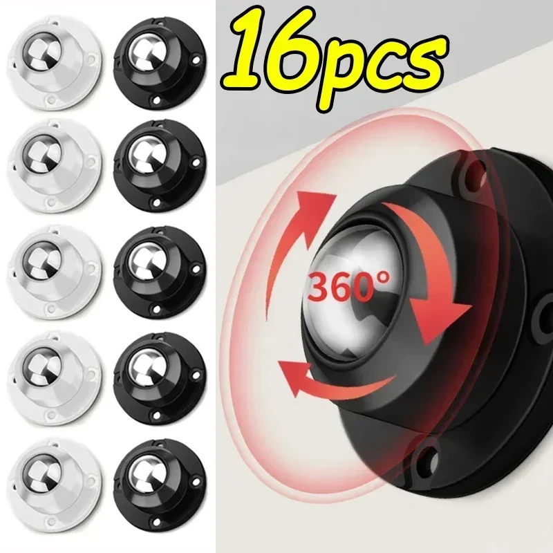 

12/1PC Self Adhesive Caster Wheels Mini Swivel Wheels Stainless Steel Paste Universal Wheel 360 Degree Rotation Sticky Pulley