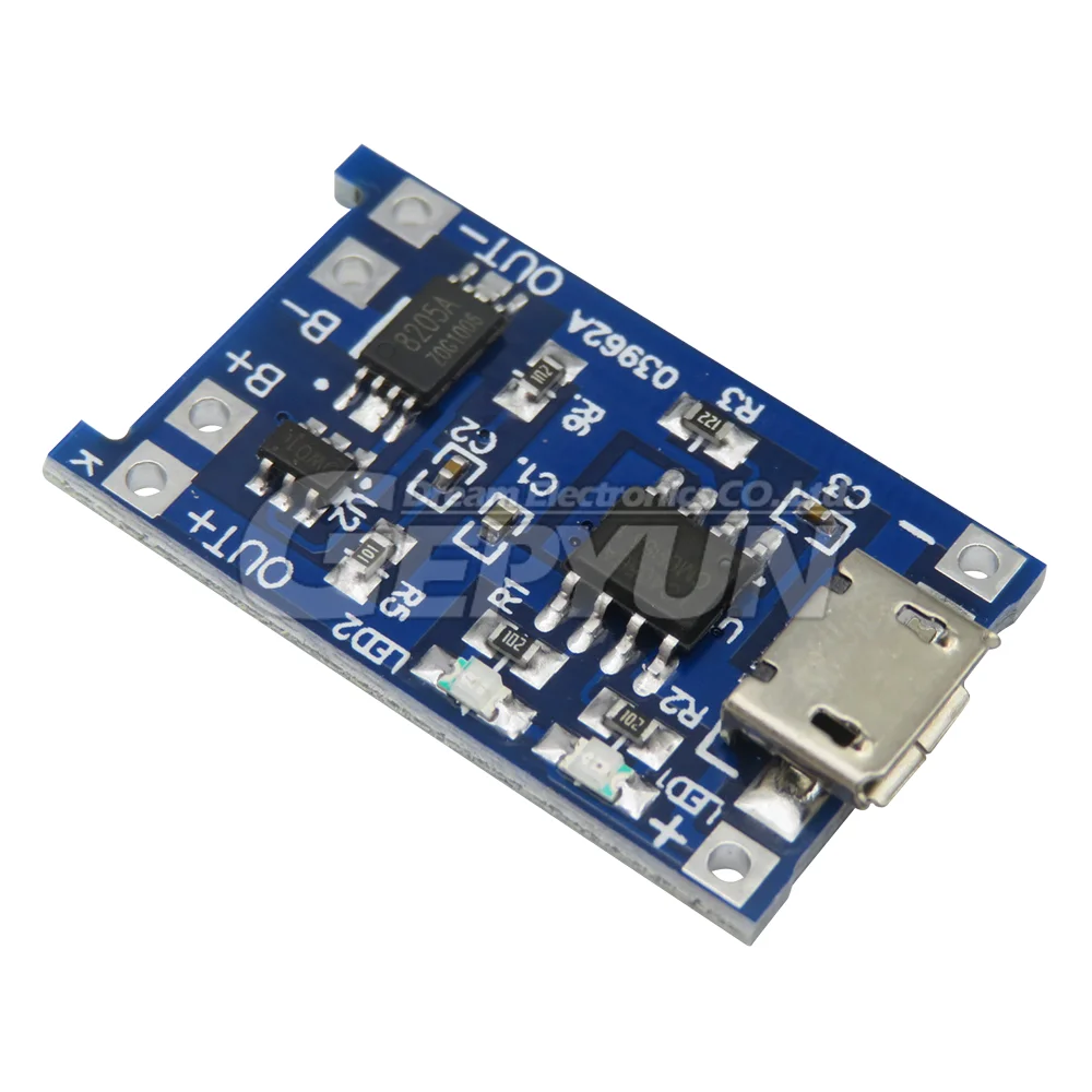 1PCS Micro USB 5V 1A 18650 TP4056 Lithium Battery Charger Module Charging Board With Protection Dual Functions 1A Li-ion
