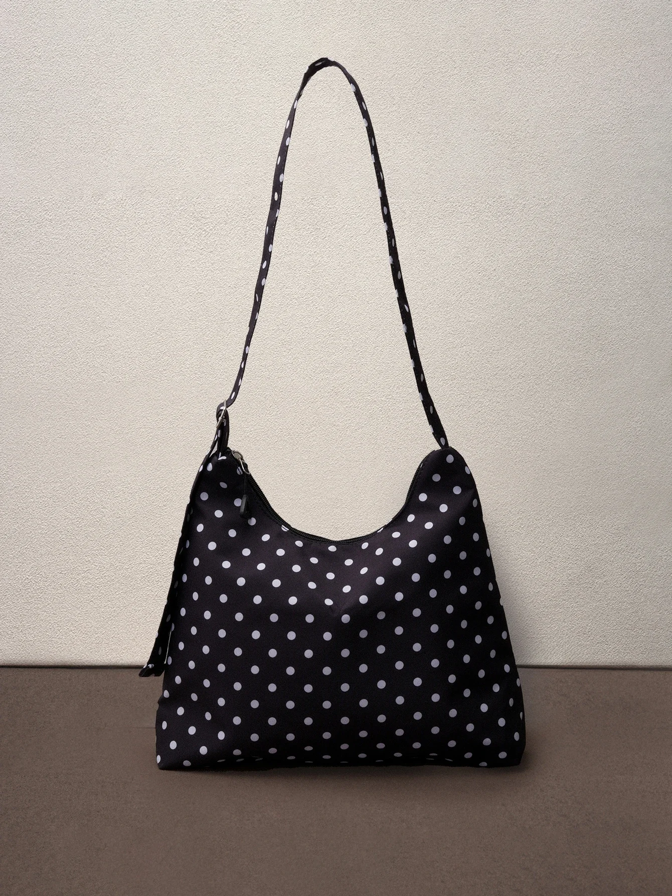 

Hatastic Women's Shoulder Bag, Fashionable Polka Dot Crescent Shaped Fabric Bag , Polka Dot Music Fest
