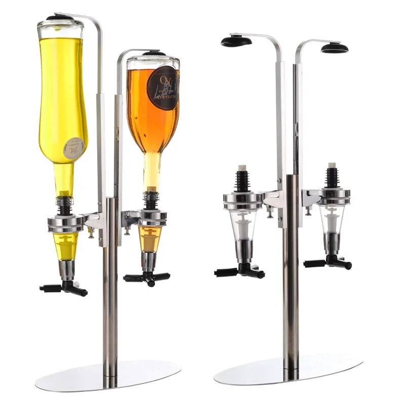 

1/2/4/6-Bottle Liquor Dispenser Rotatable Alcohol Drink Bottle Wine Rack Portable Alcohol Dispenser Station Drink Pump Bar Tools