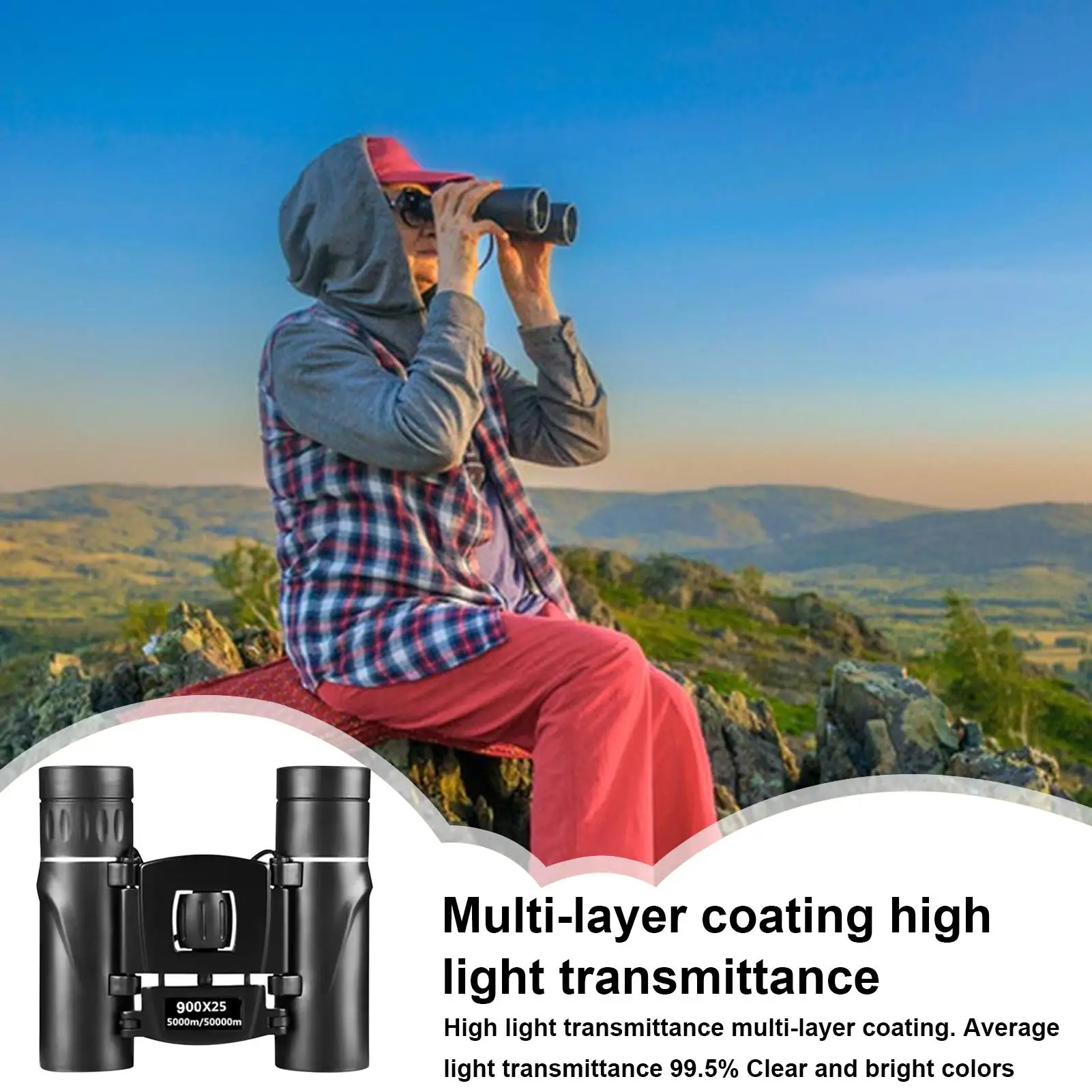 Telescopes For Adults Concert Binoculars For Adults Compact HD 900X25 Night Vision Long Range Spotting Scope For Hunting Cruise