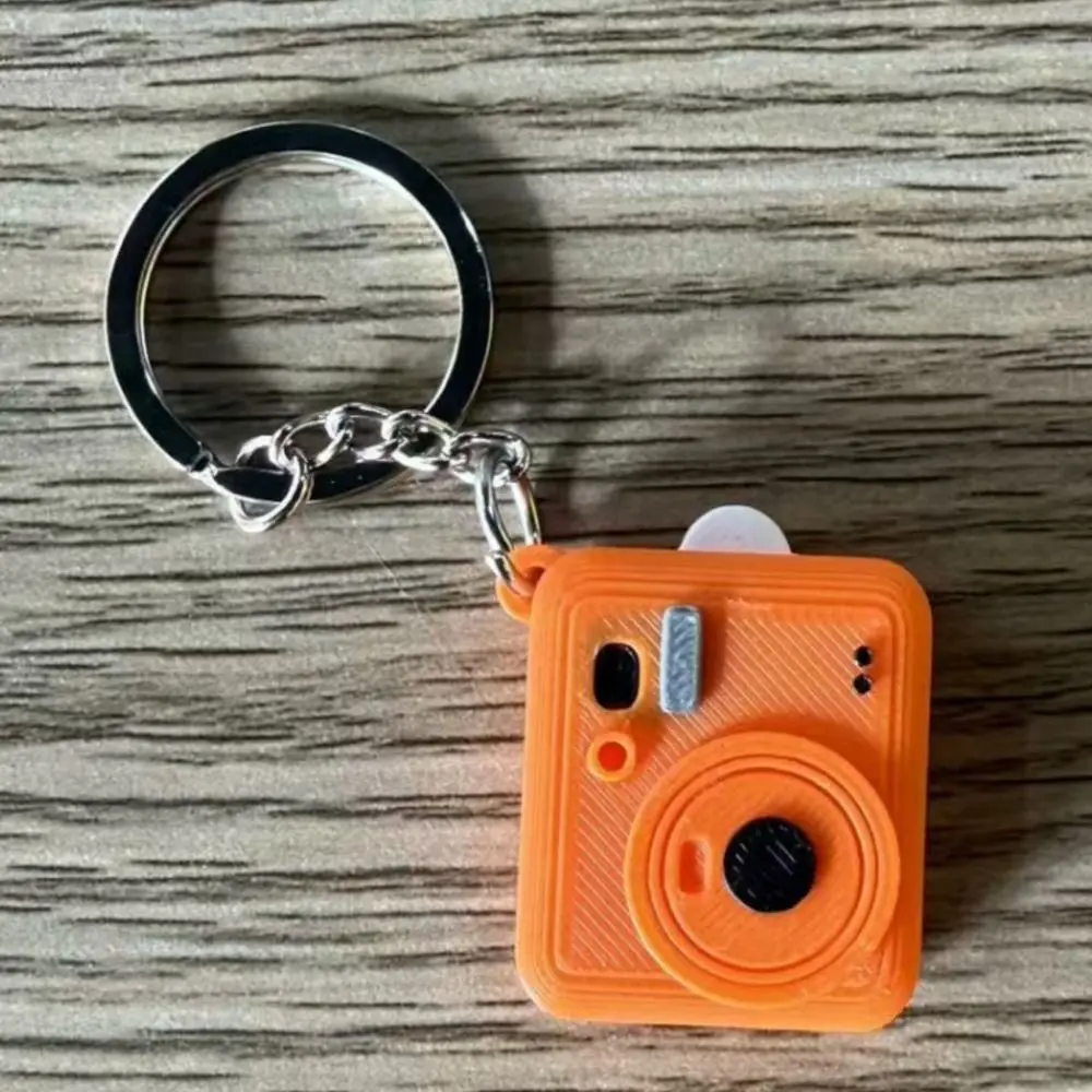 Portable Mini Camera Keychain Metal Key Ring Decorative 3D Print Camera Pendant Lightweight Multipurpose Bag Hanging Ornament
