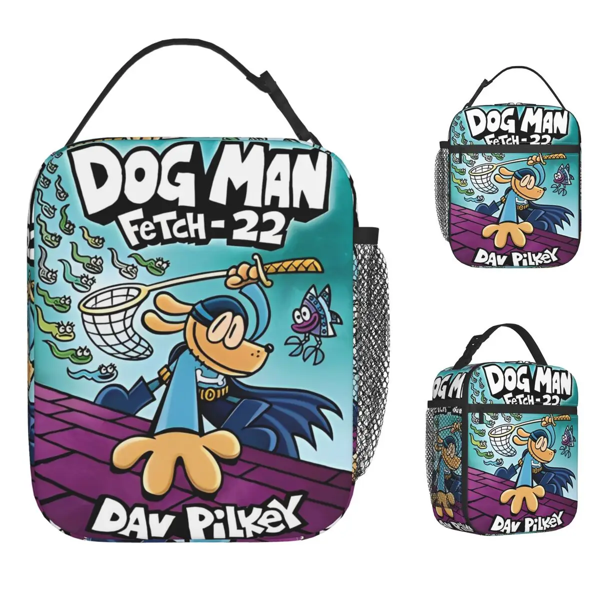 

Сумка для обеда DogMan, пленочная коробка для обеда для пикника для детей, термосумка для обеда с забавным графическим дизайном, водонепроницаемая портативная сумка-холодильник