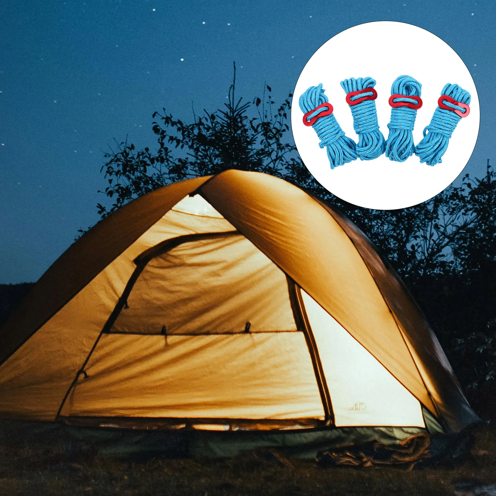 

4 Pcs Camping Tent Rope Set Canopy Tie Downs Guide Ropes for Tents Hanging Outdoor Hiking Cord Climbing