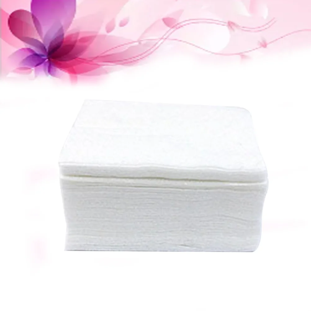 แผ่นสำลีเช็ดเครื่องสำอางแบบชั้นเดียว สีขาว ขนาด 6x7 ซม. จำนวน 100 ชิ้น บรรจุในกล่องพลาสติกแบบเป็นมิตรกับสิ่งแวดล้อม